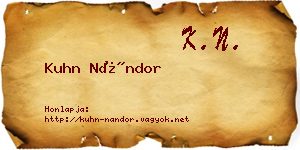 Kuhn Nándor névjegykártya